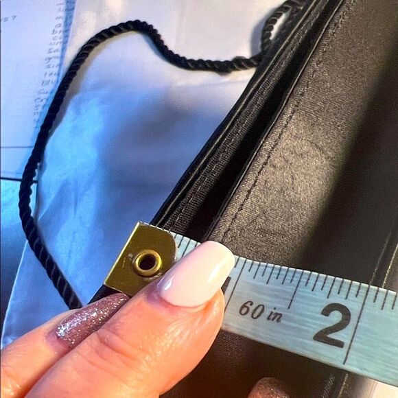 Vintage Whiting and Davis Black Satin  Weave Pattern in a Clutch Style Purse - Picture 12 of 12